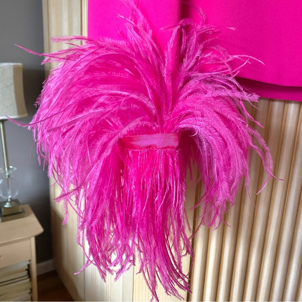 Zara short feather blazer neon fuchsia pink - Picture 10 of 16